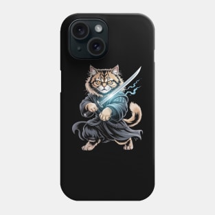 Samurai Cat Japanese Kawaii Ninja British Longhair Cat Phone Case