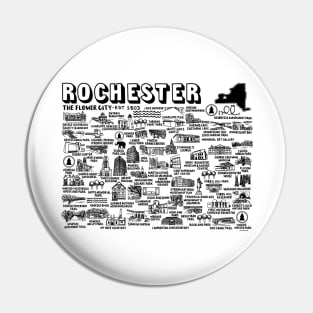 Rochester New York Map Art Pin