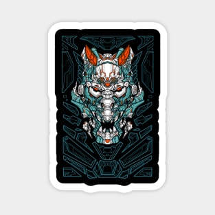 mecha wolfhead artwork Magnet