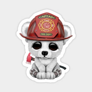 Cute Baby Polar Bear Firefighter Magnet