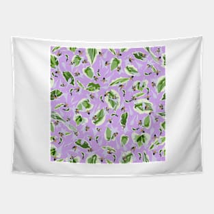 Bees and Hostas Tossed on Lilac 5748 Tapestry