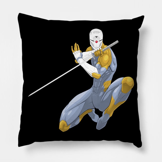 Metal Gear Solid - Cyborg Ninja Gray Fox Pillow by CoolDojoBro