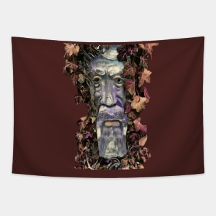 The Green Man With Autumnal Ivy Leaves Tapestry