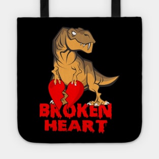 Dinosaur Broken Heart tees Tote