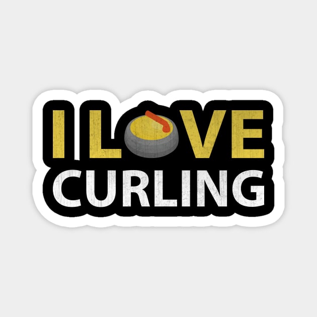 I Love Curling Gift Magnet by TheLostLatticework