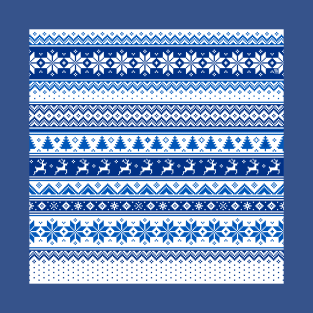 Nordic - Scandinavian Winter Blue T-Shirt