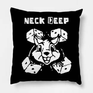 neck deep dice bunny Pillow