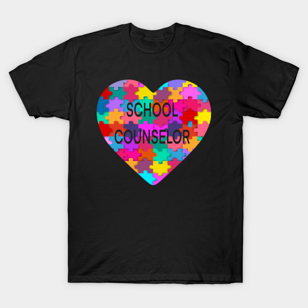 Discover School Counselor Appreciation Gift Puzzle Heart - School Counselor - T-Shirt