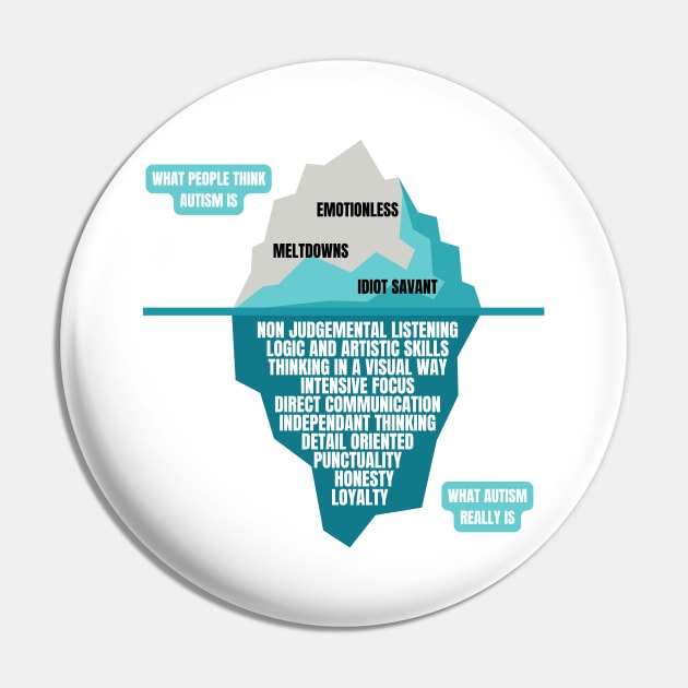 The Autism Iceberg Funny Design for Autistics Pin by nathalieaynie