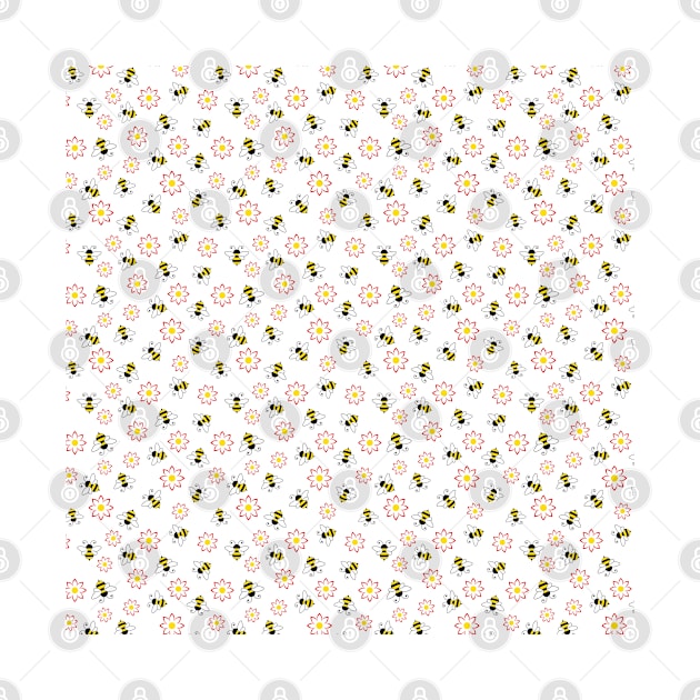 Flowers and bees pattern by Florin Tenica