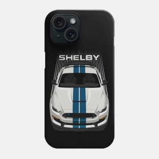 Ford Mustang Shelby GT350R 2015 - 2020 - Heritage Edition - Wimbledon White - Guardsman Blue Stripe Phone Case