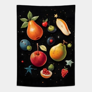 Fruits Floating In Space Tapestry
