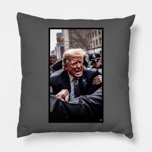 Donald Trump Getting Arrested Meme Pillow