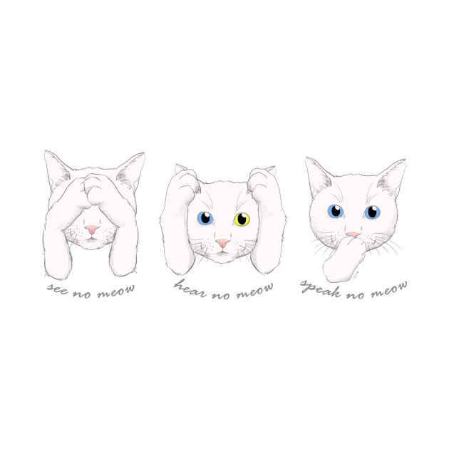 No Evil Cat White Cats Cat Onesie Teepublic