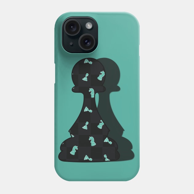 Сhess piece - pawn - black and blue colors pattern Phone Case by Lina shibumi