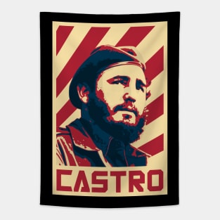 Fidel Castro Retro Propaganda Tapestry