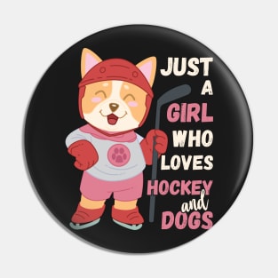 Just A Girl Who Loves Hockey and Dogs print Pin