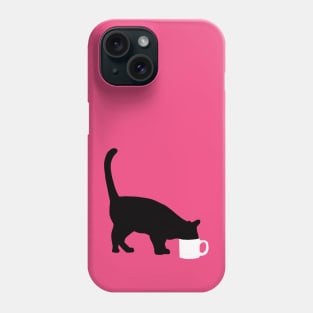 Cat and Coffee Mug, Funny Cat, Cat Lovers Phone Case