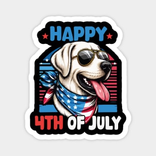 Happy 4th of July Patriotic American Labrador Retriever Funny Magnet