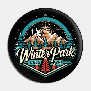 Retro Winter Park Ski Pin