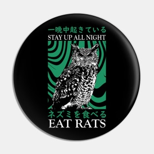 Stay up all night owl Pin