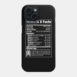 MONSTA X Nutritional Facts 2 Phone Case