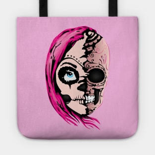 Mexican girl's skull Tote