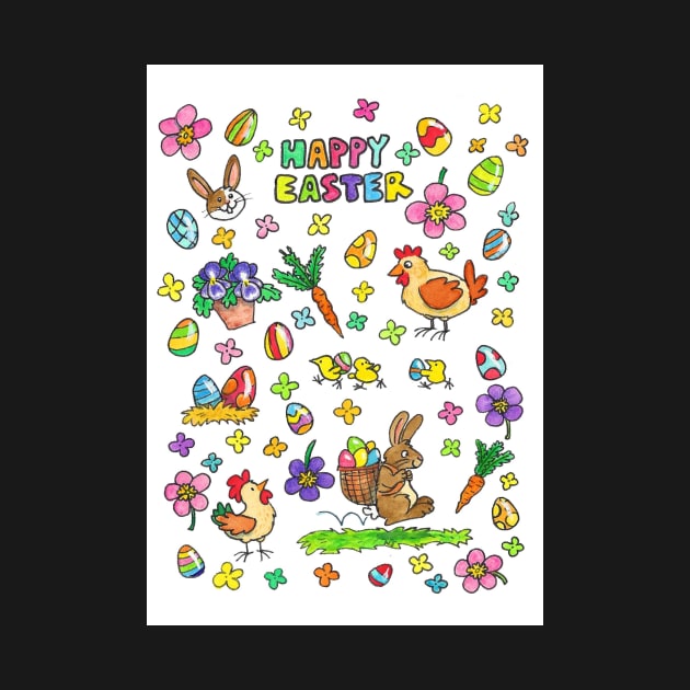 Colorful Happy Easter card by nicolejanes