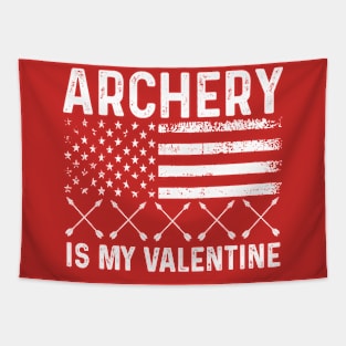 Archery is valentine love design with bow and arrow Tapestry