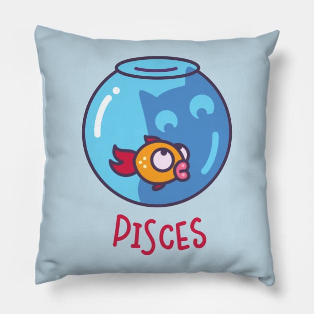 Funny Pisces Cat Horoscope Tshirt - Astrology and Zodiac Gift Ideas! Pillow by BansheeApps