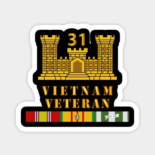 31st Engineer Battalion - ENG Branch - Vietnam Vet w VN SVC Magnet