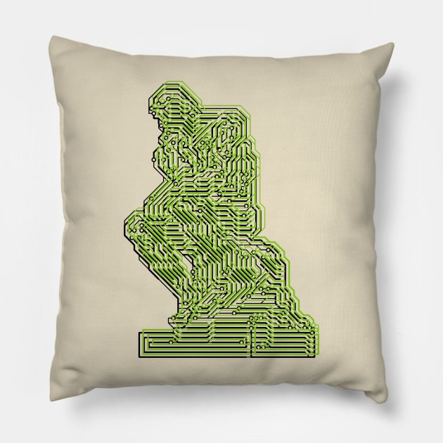 The Synthetic Thinker Pillow by bulografik