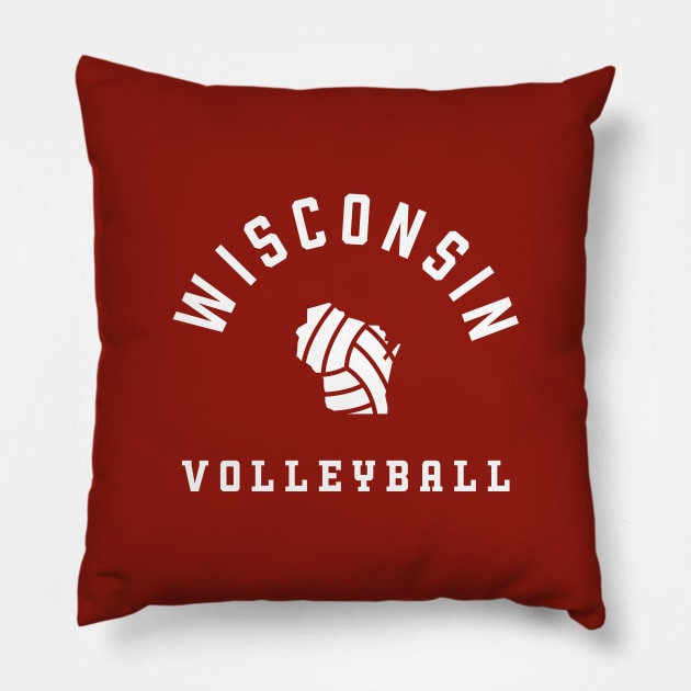 Wisconsin Volleyball - Indoor Beach Grass Pillow by Modern Evolution