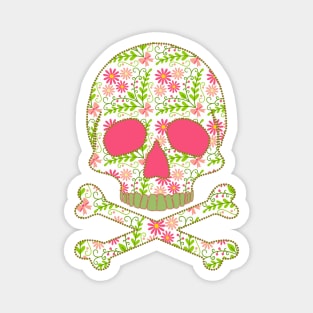 Skull with Flowers Magnet