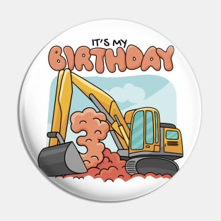 Excavator  P R t shirt Pin