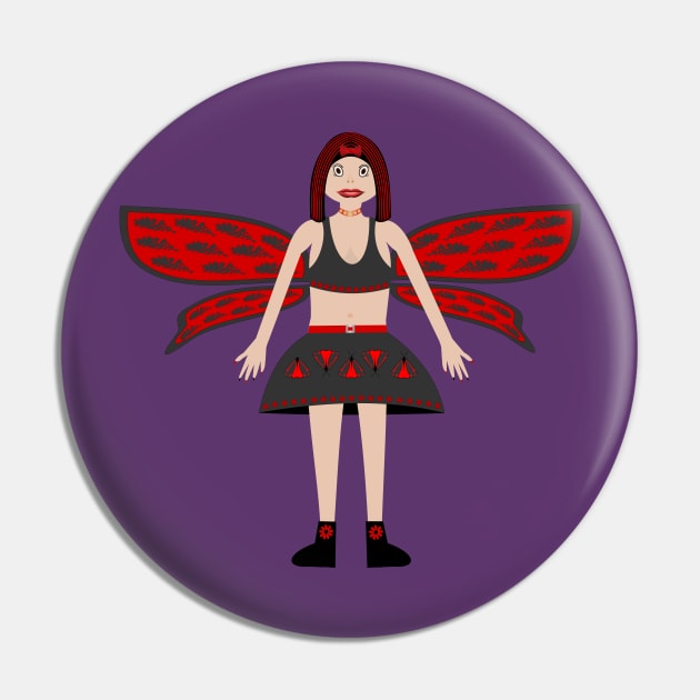 Gothic Fantasy art Cinnabar the Ragwort Fairy Pin by Krystal Raven