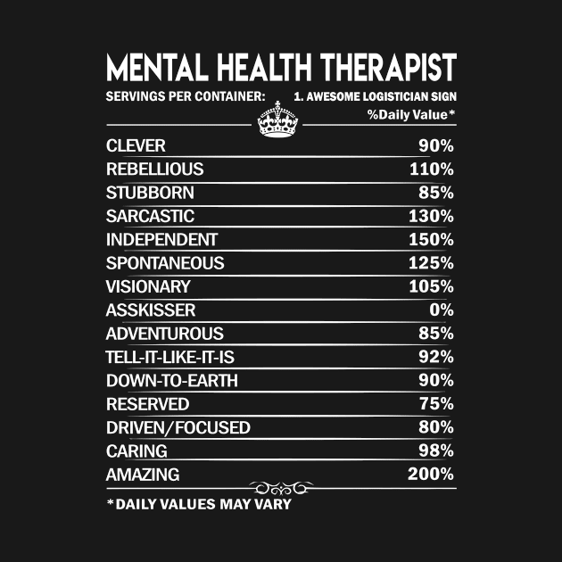 Mental Health Therapist T Shirt - Daily Factors 2 Gift Item Tee by Jolly358