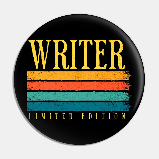 Retro Grunge Writer Limited Edition Pin by H. R. Sinclair