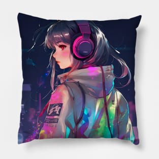 Cyber Futuristic Girl - Anime Wallpaper Pillow