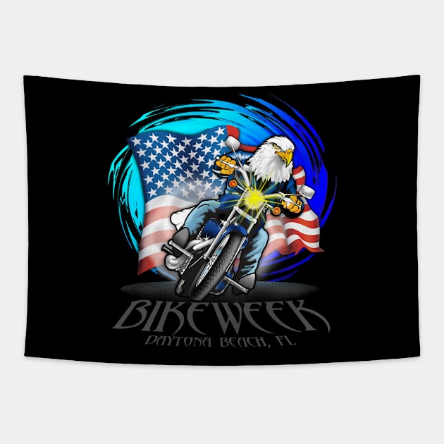 Bike Week Tapestry by the Mad Artist