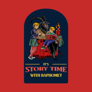 Funny Retro "It's Story Time With Baphomet" Parody T-Shirt