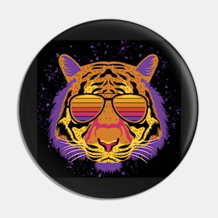 Cool tiger techno party Pin