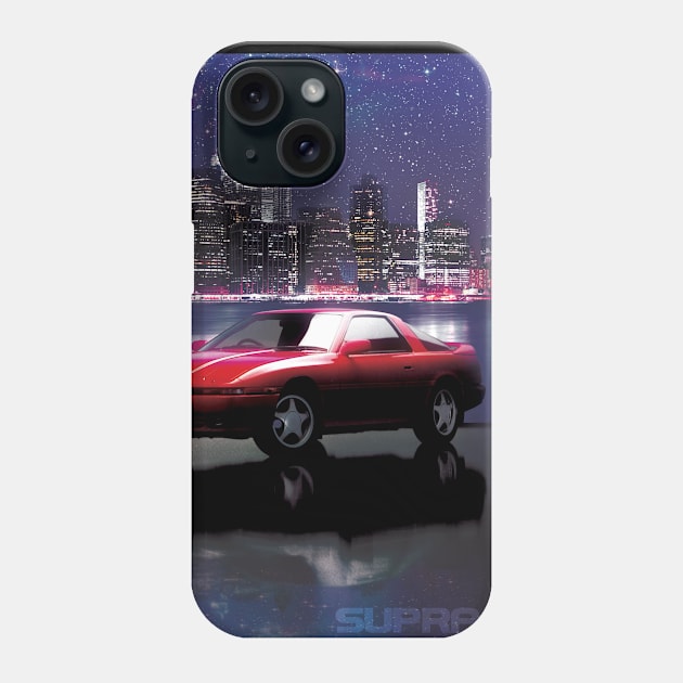 Mk3 Toyota Supra Cityscape Phone Case by thesupragoddess