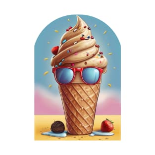 Chocolate ice cream cone design T-Shirt