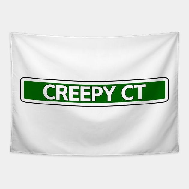 Creepy Ct Street Sign Tapestry by Mookle