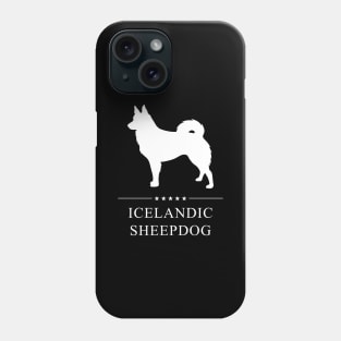 Icelandic Sheepdog Dog White Silhouette Phone Case