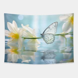 Butterfly Flower Nature Serene Tranquil Tapestry