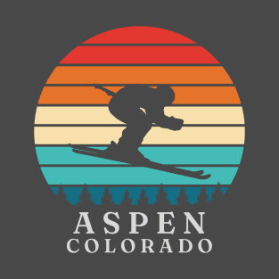 Ski, Mountains, Snow, Winter, Aspen Colorado T-Shirt