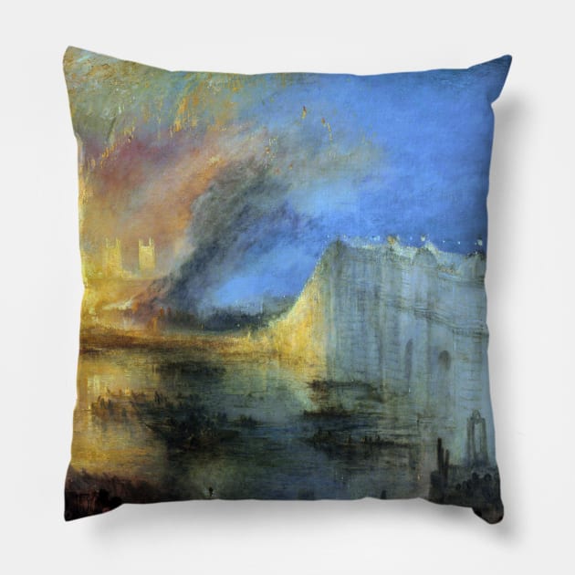 High Resolution William Turner The Burning of Parliament 1835 Pillow by tiokvadrat