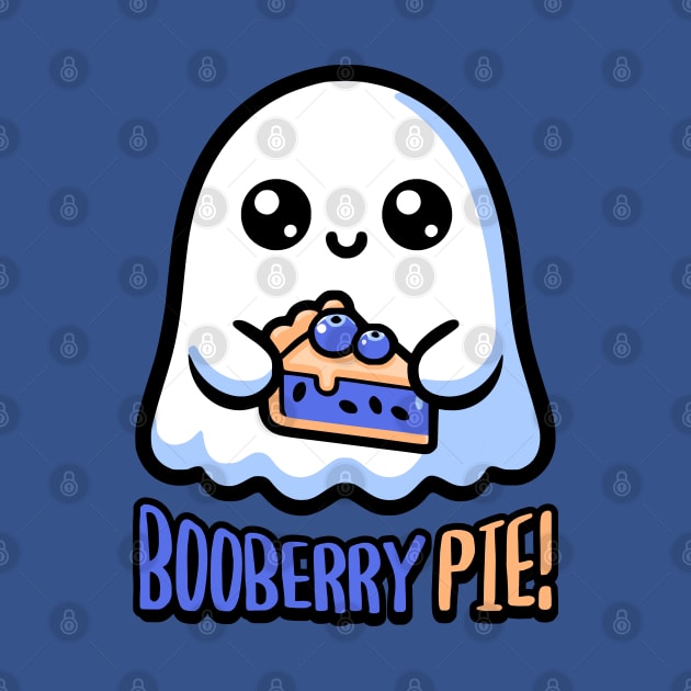 Booberry Pie! Cute Blueberry Pie Ghost Pun by Cute And Punny